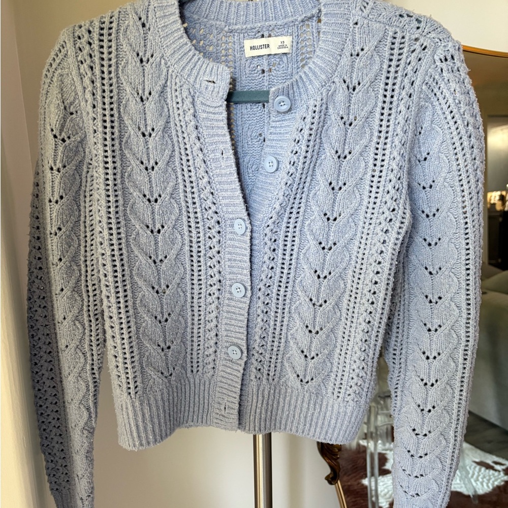 Hollister Women's Light Blue Cardigan